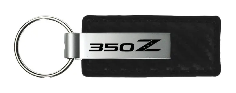 Nissan 350Z Carbon Fiber Leather Keychain (Black) 1