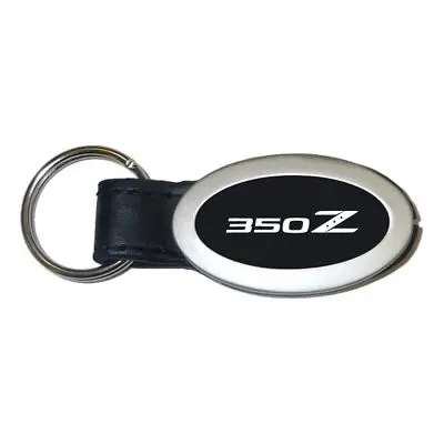 Nissan 350Z Oval Leather Key Chain (Black) 1