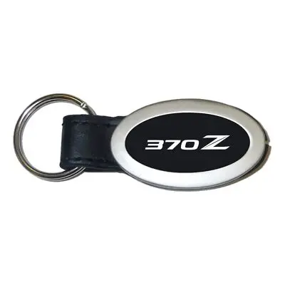 Nissan 370Z Oval Leather Key Chain (Black) 1