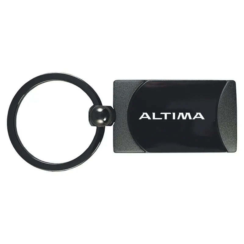 Nissan Altima Two-Tone Rectangular Key Chain (Gun Metal) 1