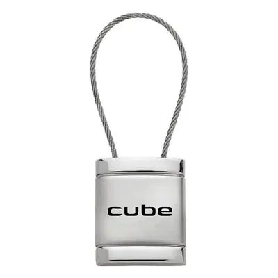 Nissan Cube Satin Chrome Cable Key Ring (Silver) 1