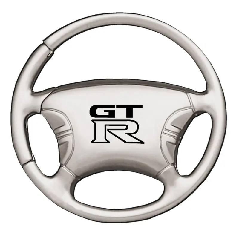 Nissan Gtr Steering Wheel Key Chain (Silver) 1