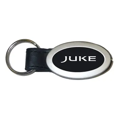 Nissan Juke Oval Leather Key Chain (Black) 1