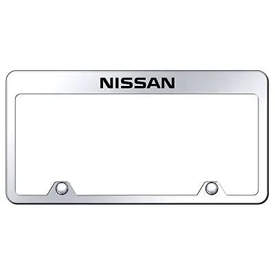Nissan Laser Etched Logo Stainless Steel Truck License Plate Frame (Chrome) 1