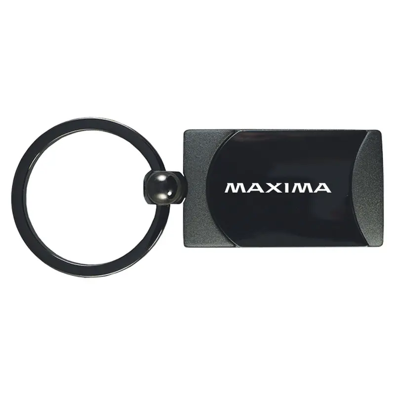 Nissan Maxima Two-Tone Rectangular Key Chain (Gun Metal) 1
