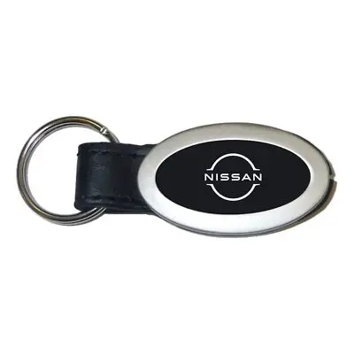 Nissan Oval Leather Key Chain (Black) 1