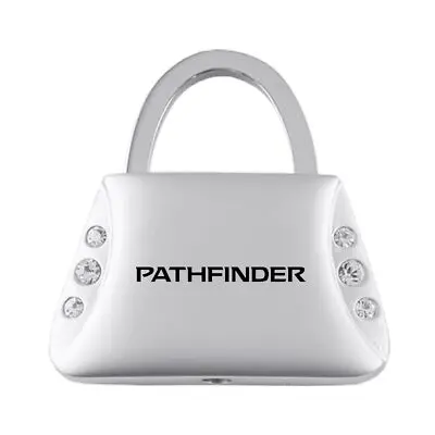 Nissan Pathfinder Jeweled Purse Shape Key Ring (Silver) 1