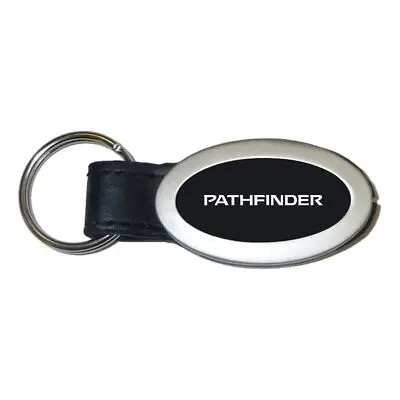 Nissan Pathfinder Oval Leather Key Chain (Black) 1