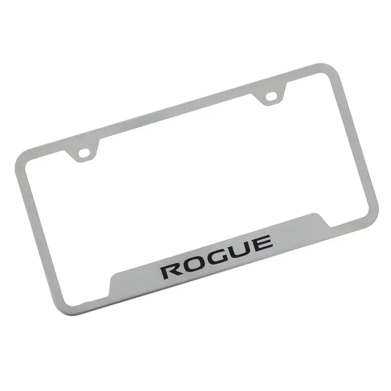 Nissan Rogue License Plate Frame (Brushed Chrome) 1