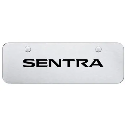 Nissan Sentra Laser Etched Logo Mini License Plate (Brushed Chrome) 1