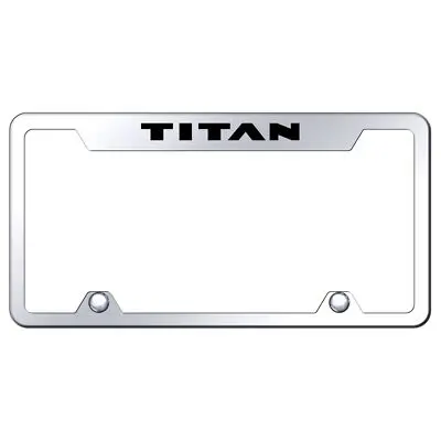 Nissan Titan Logo Stainless Steel Truck Cut-Out License Plate Frame (Chrome) 1