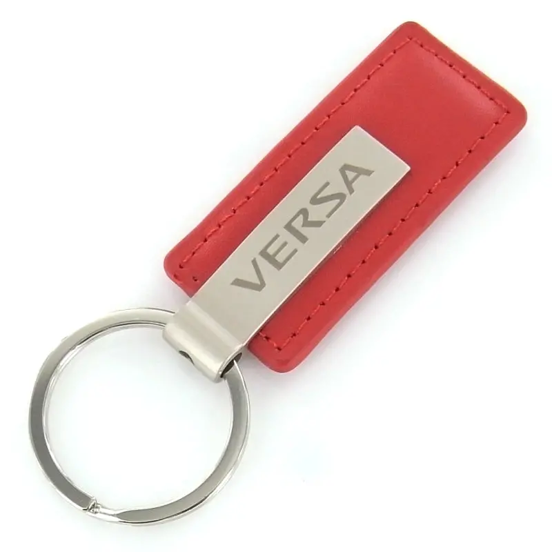 Nissan Versa Rectangular Leather Key Chain (Red) 1