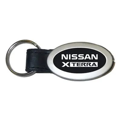 Nissan Xterra Oval Leather Key Chain (Black) 1