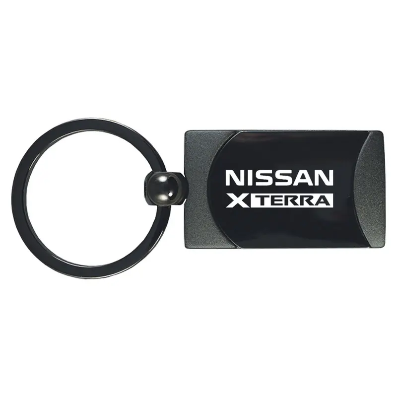 Nissan Xterra Two-Tone Rectangular Key Chain (Gun Metal) 1