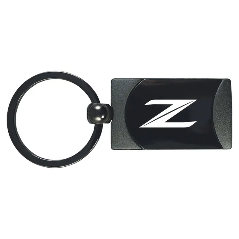Nissan Z Two-Tone Rectangular Key Chain (Gun Metal) 1
