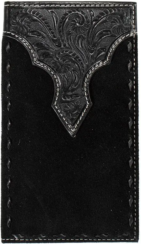 Nocona Black Floral Embossed Rodeo Wallet 1