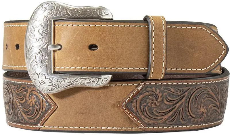Nocona Calf Hair And Tooled Leather Western Belt 1