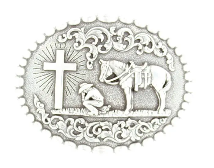 Nocona Cowboy Prayer Belt Buckle 1