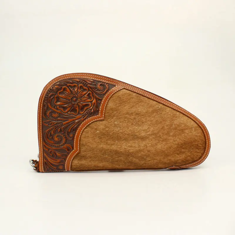 Nocona Floral Embossed Corner With Calf Hair Body Gun Case 1