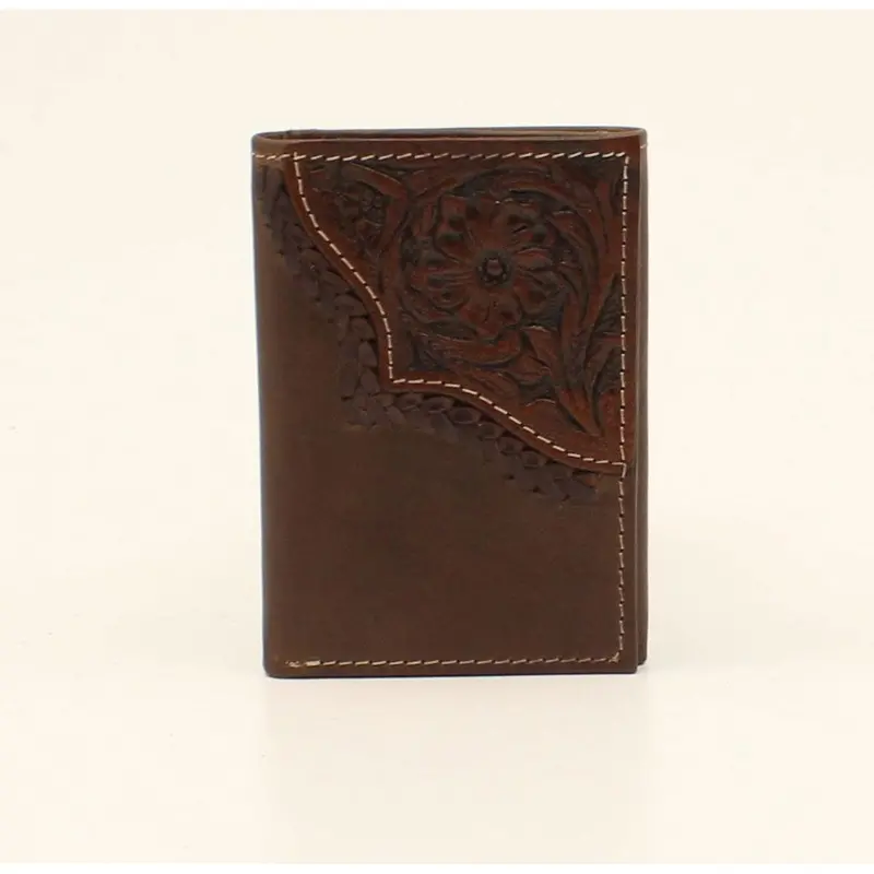 Nocona Men's Tooled Leather Trifold Wallet 1