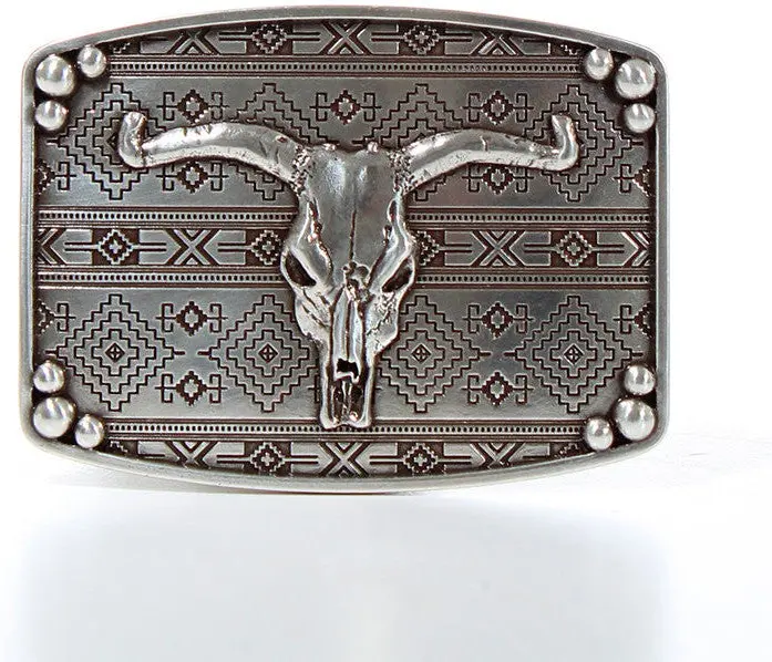 Nocona Rectangle Bull Skull Belt Buckle 1