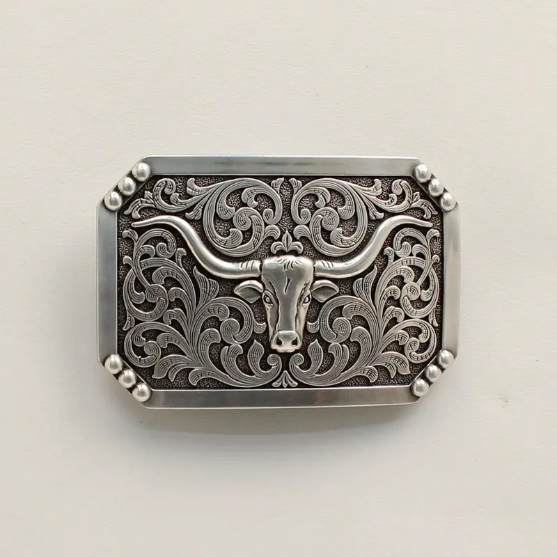 Nocona Smooth Edge Longhorn Belt Buckle 1
