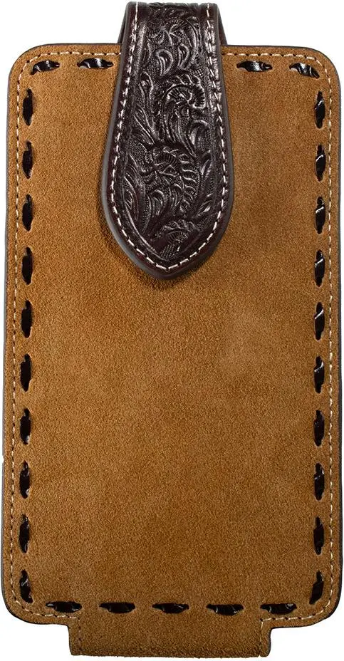Nocona Tan Roughout With Buckstitch Cell Phone Case 1