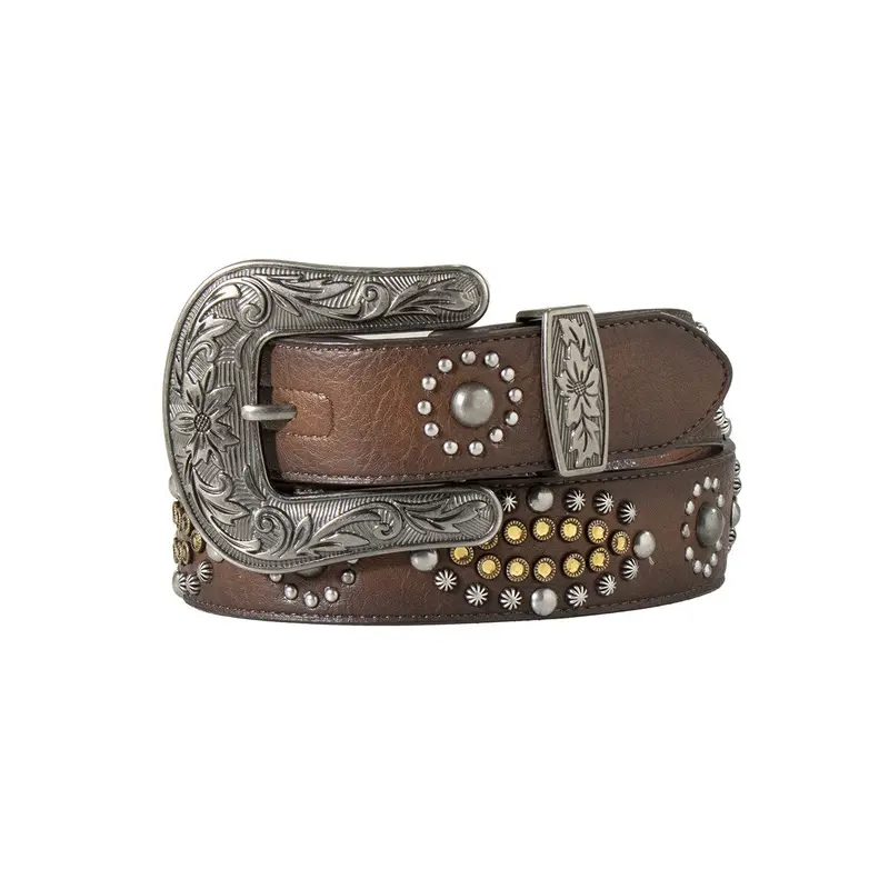 Nocona Women's Brown Studded Belt 1