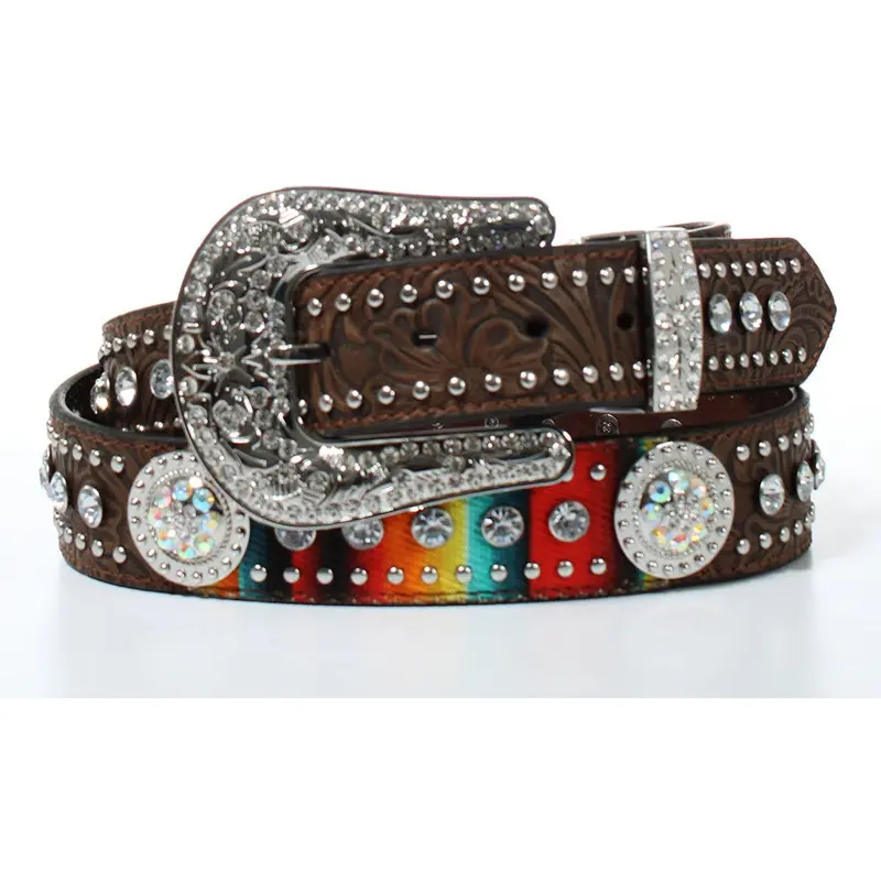 Nocona Women's Serape With Floral Tooling Belt 1