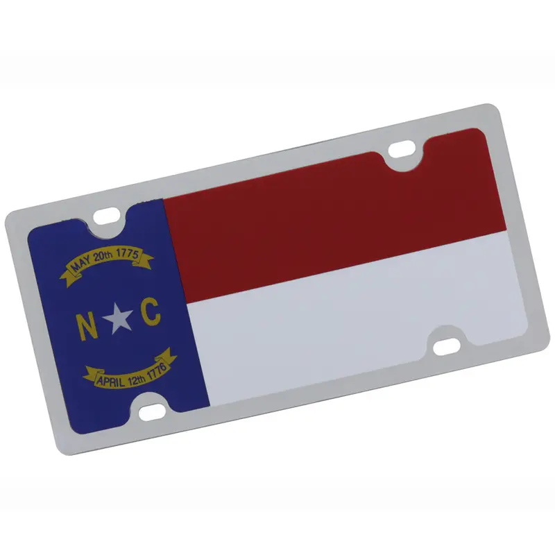 North Carolina Flag License Plate (Chrome) 1