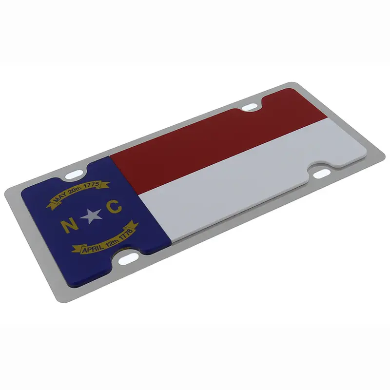 North Carolina Flag License Plate (Chrome) 2