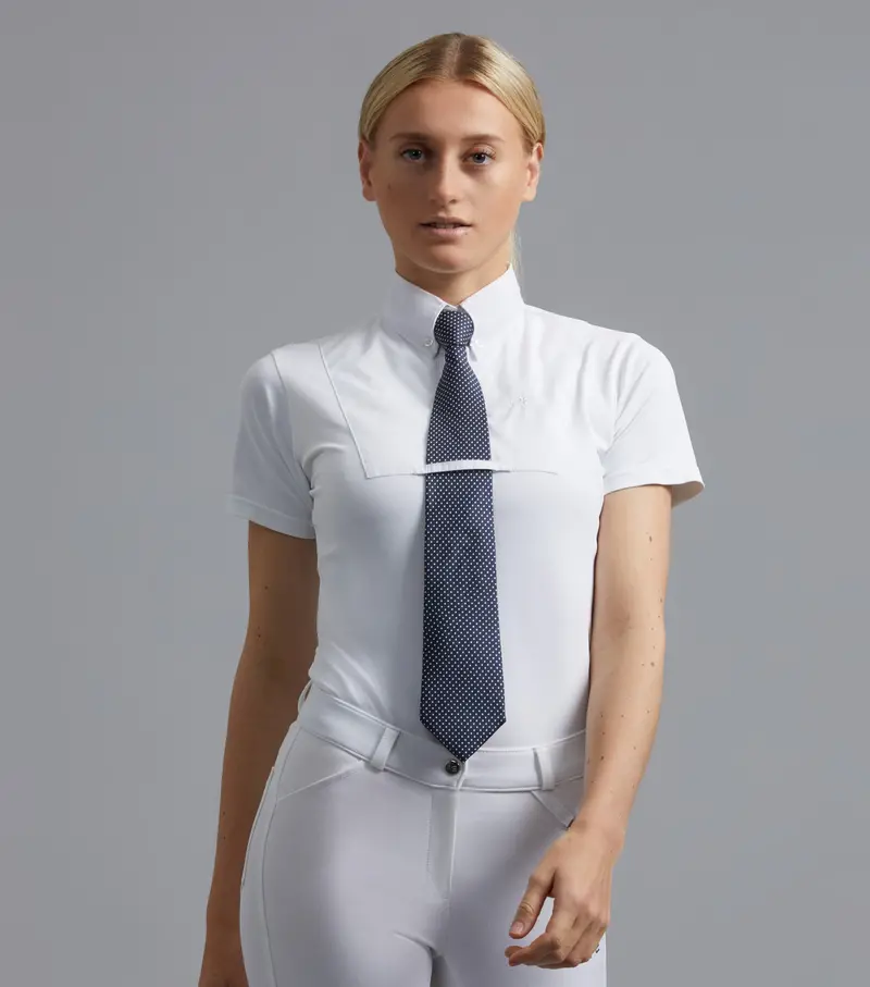 Nqp Luciana Ladies Short Sleeve Tie Shirt White 1