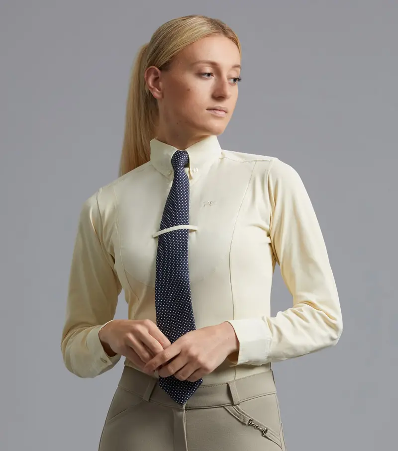 Nqp Tessa Ladies Long Sleeve Tie Shirt Vanilla 1