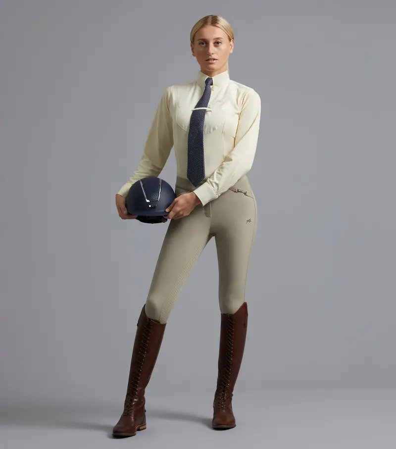 Nqp Tessa Ladies Long Sleeve Tie Shirt Vanilla 2