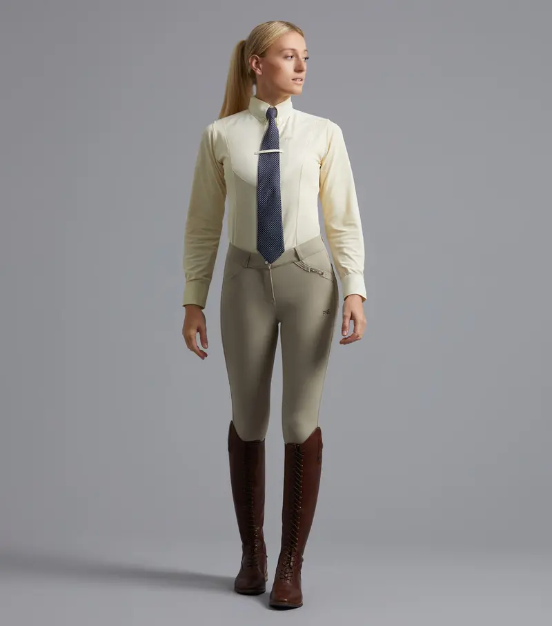 Nqp Tessa Ladies Long Sleeve Tie Shirt Vanilla 6
