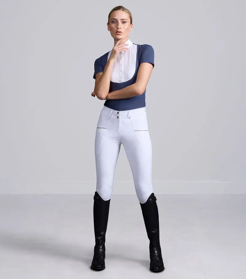 Ofena Womens Full Seat Competition Riding Breeches White 1