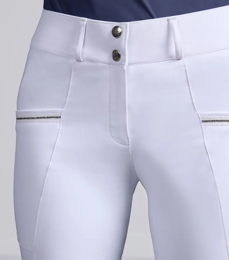 Ofena Womens Full Seat Competition Riding Breeches White 4