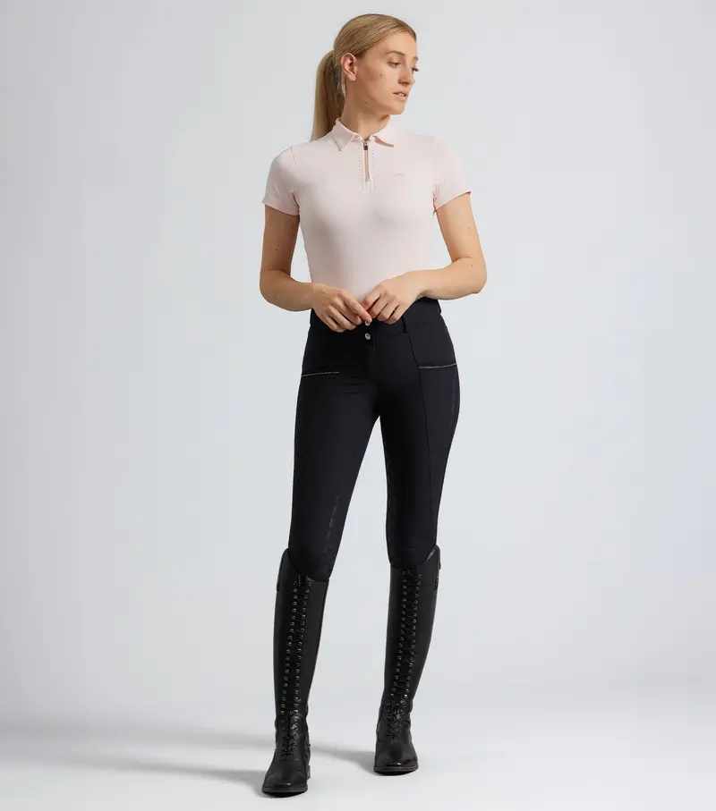 Ofena Womens Full Seat Riding Breeches Black 1