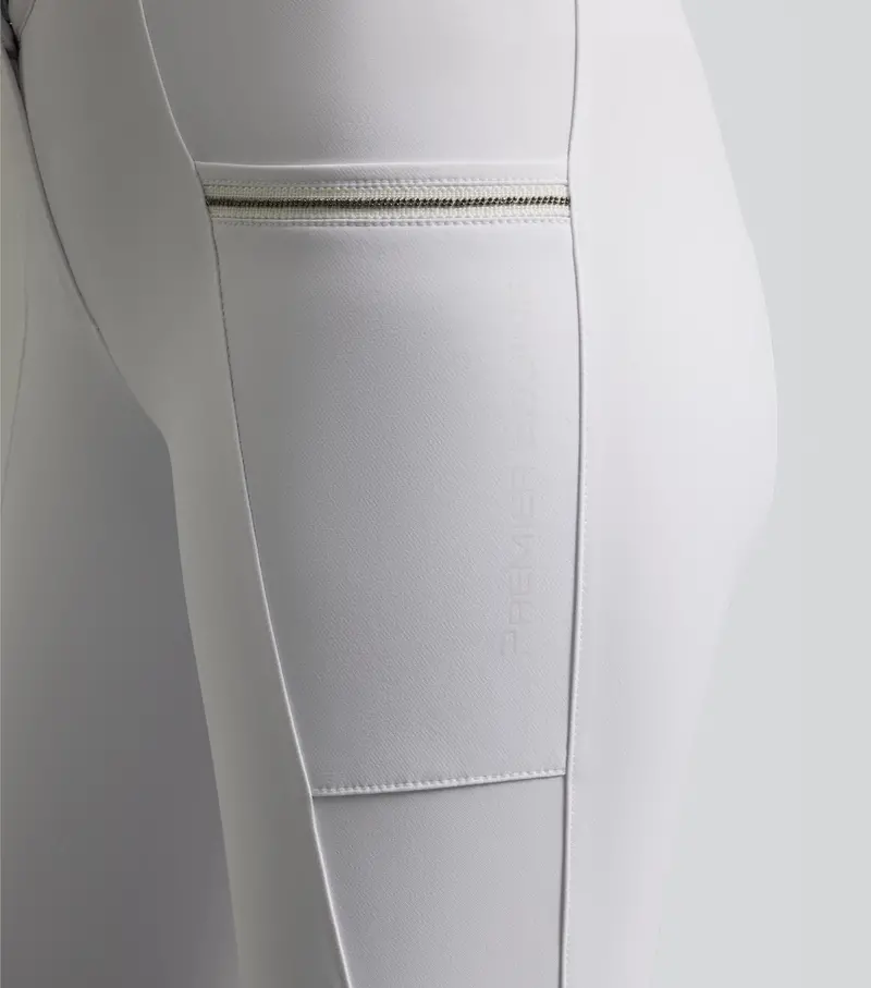 Ofena Womens Gel Knee Competition Riding Breeches White 3