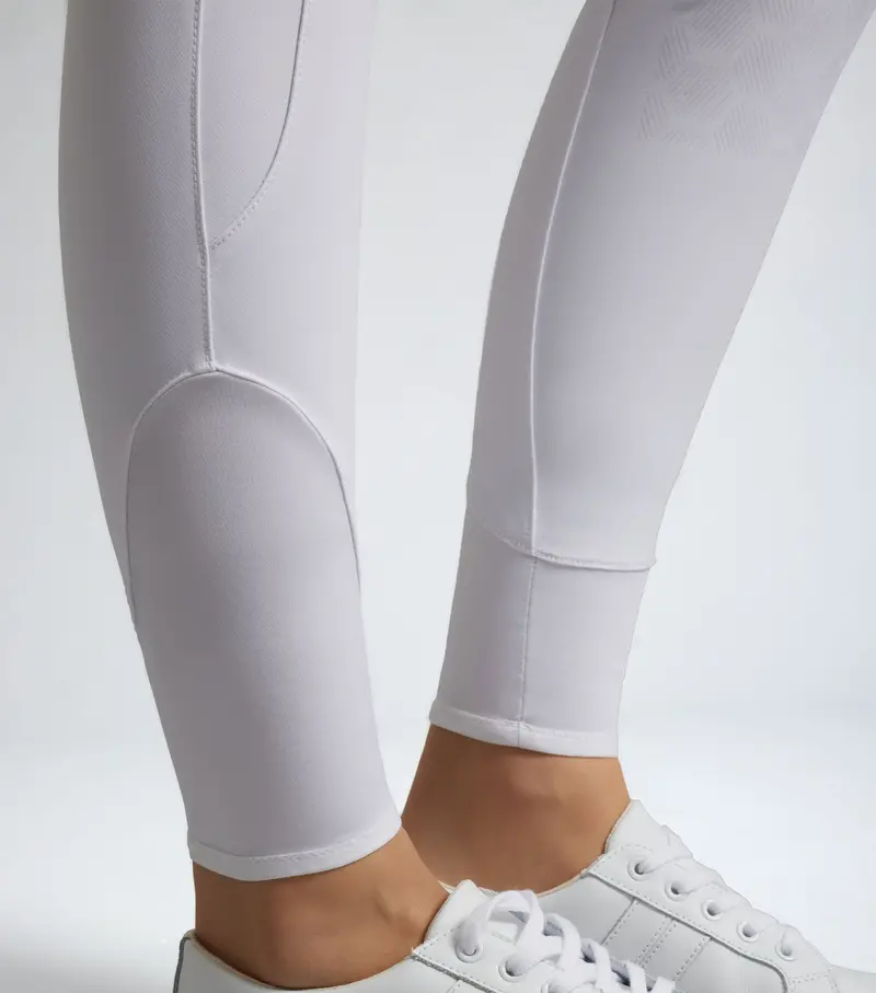 Ofena Womens Gel Knee Competition Riding Breeches White 5