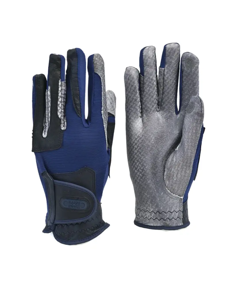 Oil-Tac Copper Tech™️ Leather Premium Riding Glove In Navy 1
