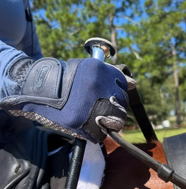 Oil-Tac Copper Tech™️ Leather Premium Riding Glove In Navy 5