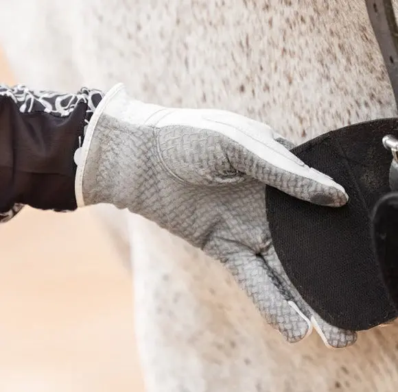 Oil-Tac Copper Tech™️ Leather Premium Riding Glove In White 5