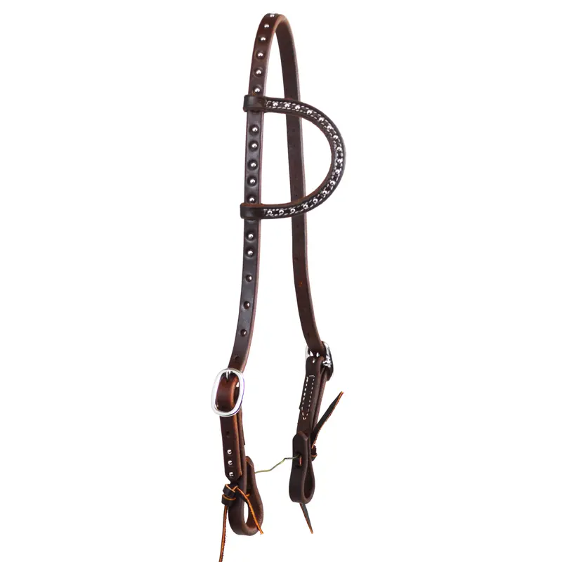 Oiled Dotted Double Buckle Slip Ear Headstall 1