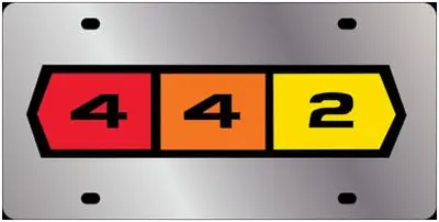 Oldsmobile 442 Stainless Steel License Plate (Chrome) 1