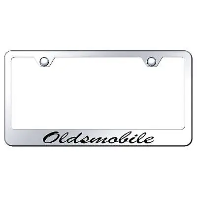 Oldsmobile Laser Etched Script Stainless Steel License Plate Frame (Chrome) 1