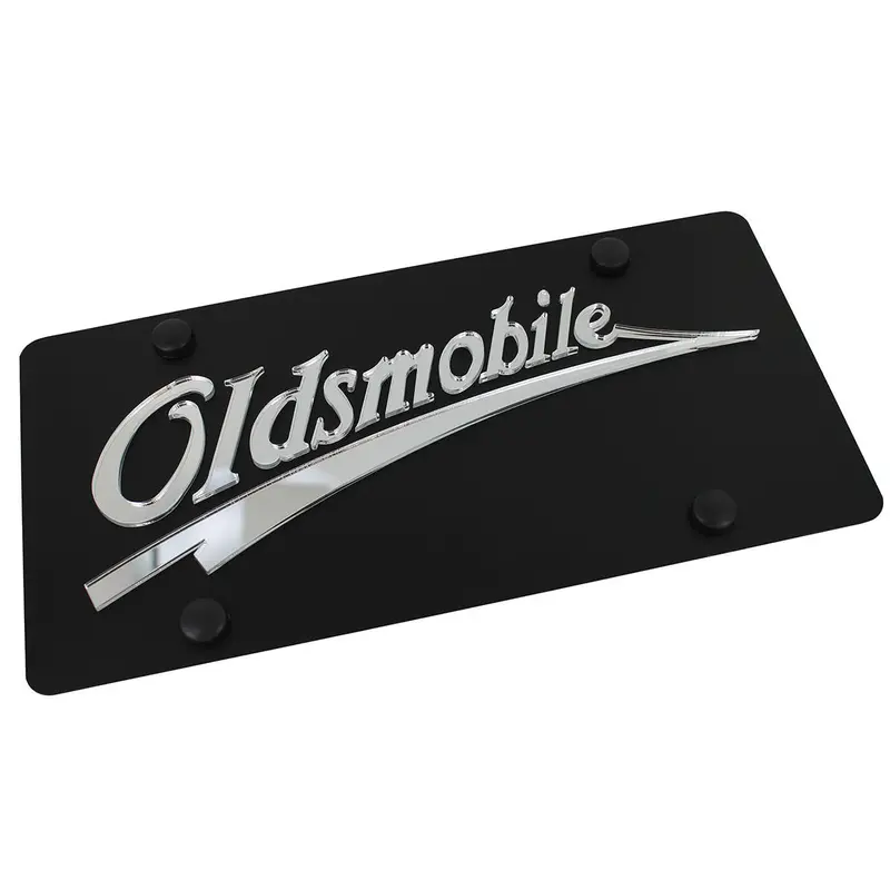 Oldsmobile Retro Name License Plate (Black) 1