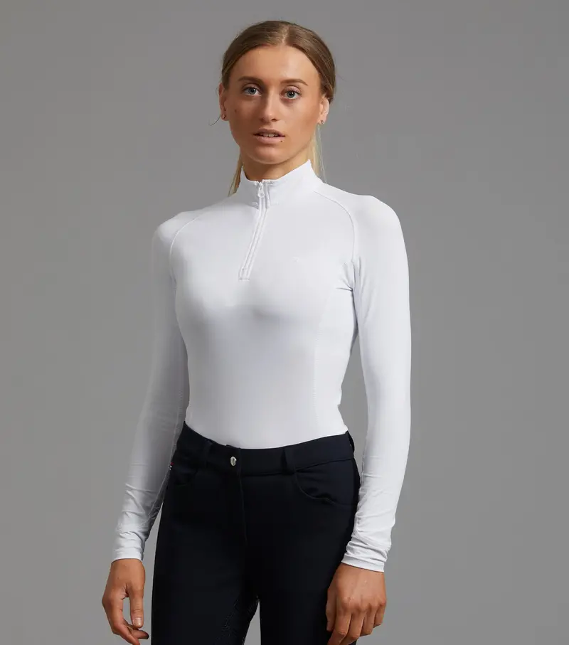 Ombretta Ladies Technical Riding Top White 1