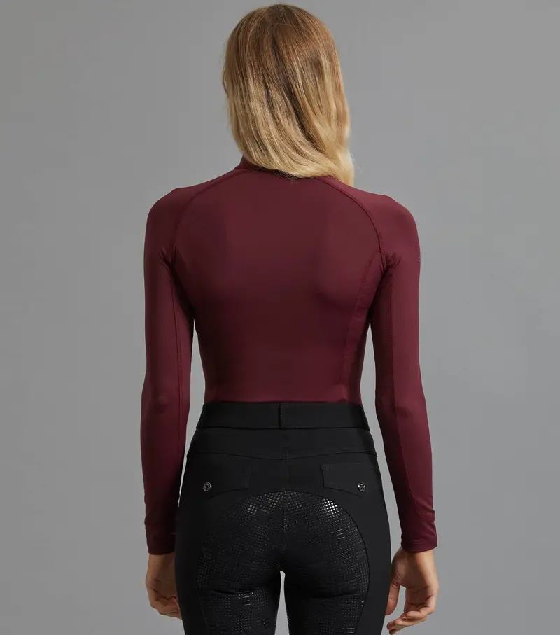 Ombretta Ladies Technical Riding Top Wine 2