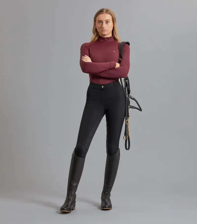 Ombretta Ladies Technical Riding Top Wine 5